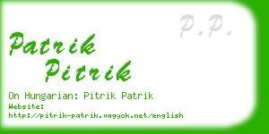 patrik pitrik business card